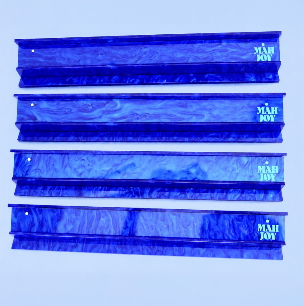 Mah Joy Blue acrylic racks (detail)