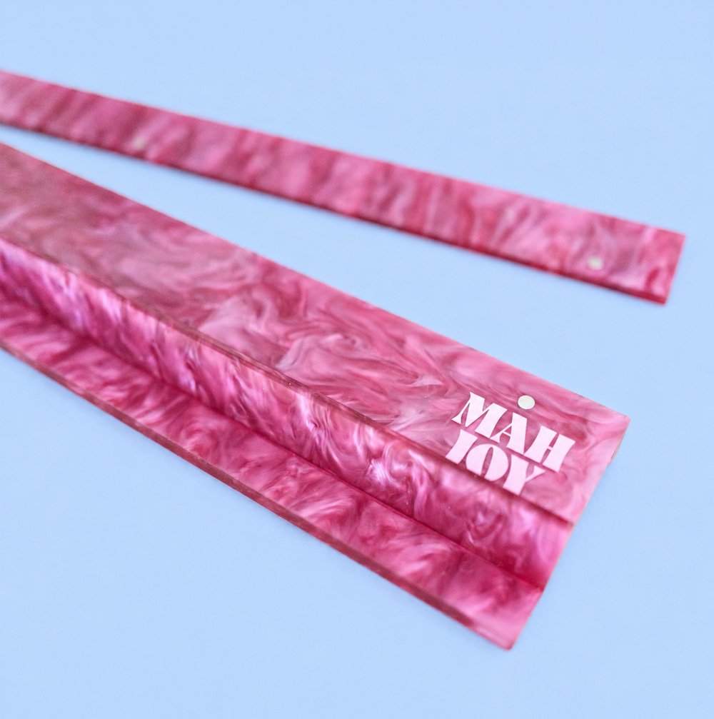 Mah Joy Pink Candy acrylic racks (detail)
