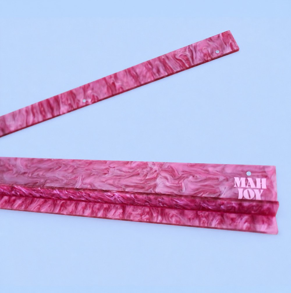 Mah Joy Pink Candy acrylic racks (detail)