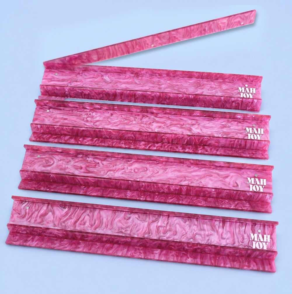 Mah Joy Pink Candy acrylic racks (detail)