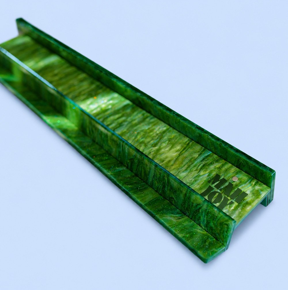Mah Joy Green acrylic racks (detail)