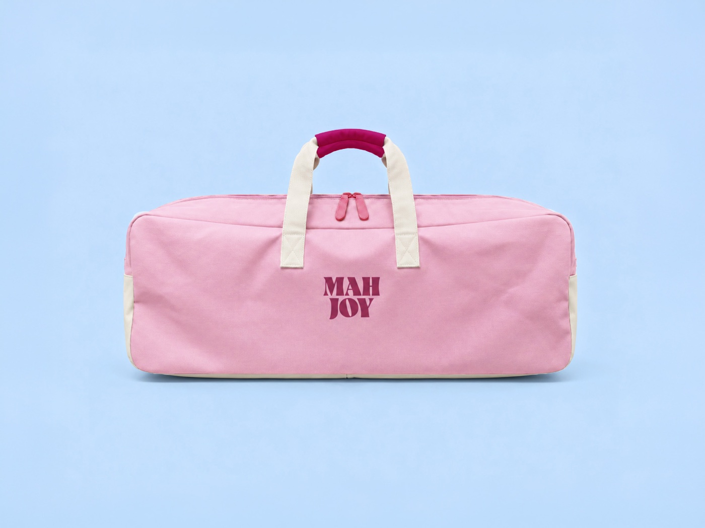 Mah Joy Mahjong Bag in Pink, back with logo