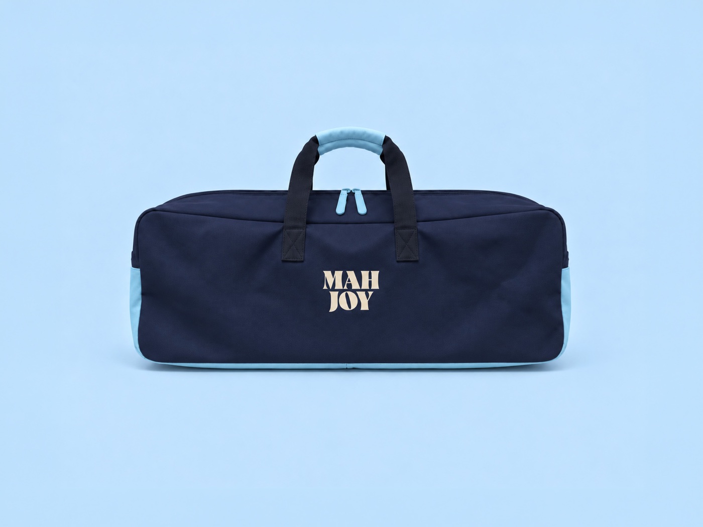 Mah Joy Mahjong Bag in Navy, back with logo
