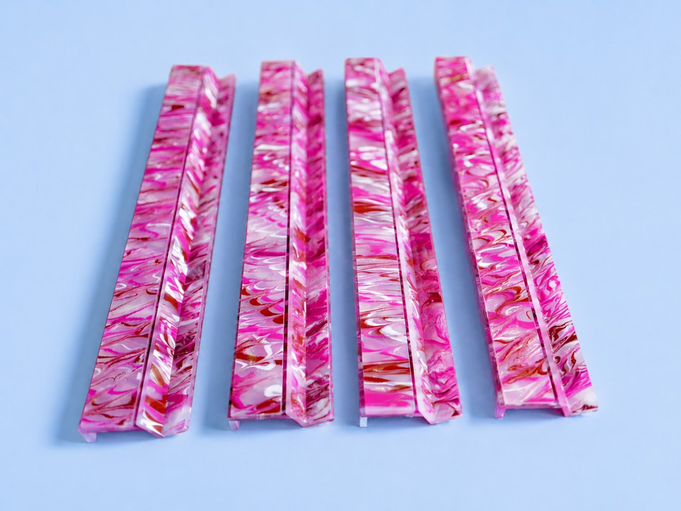 Mah Joy Golden Pink acrylic racks (detail)