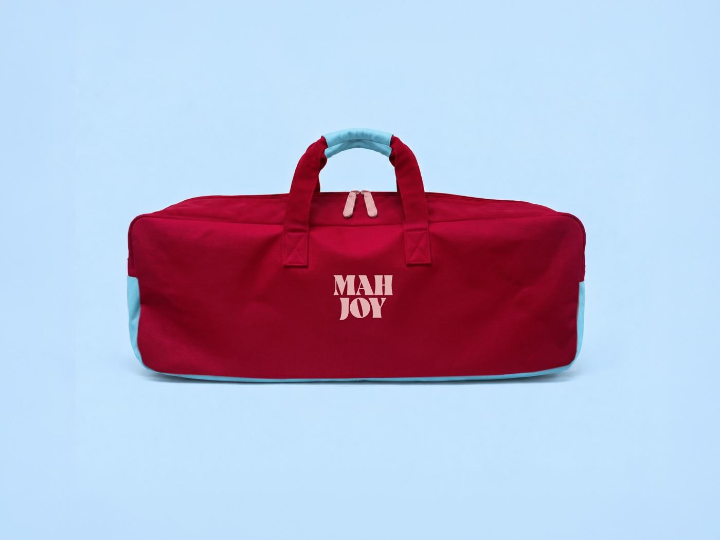 Mah Joy Mahjong Bag in Rouge, back with logo