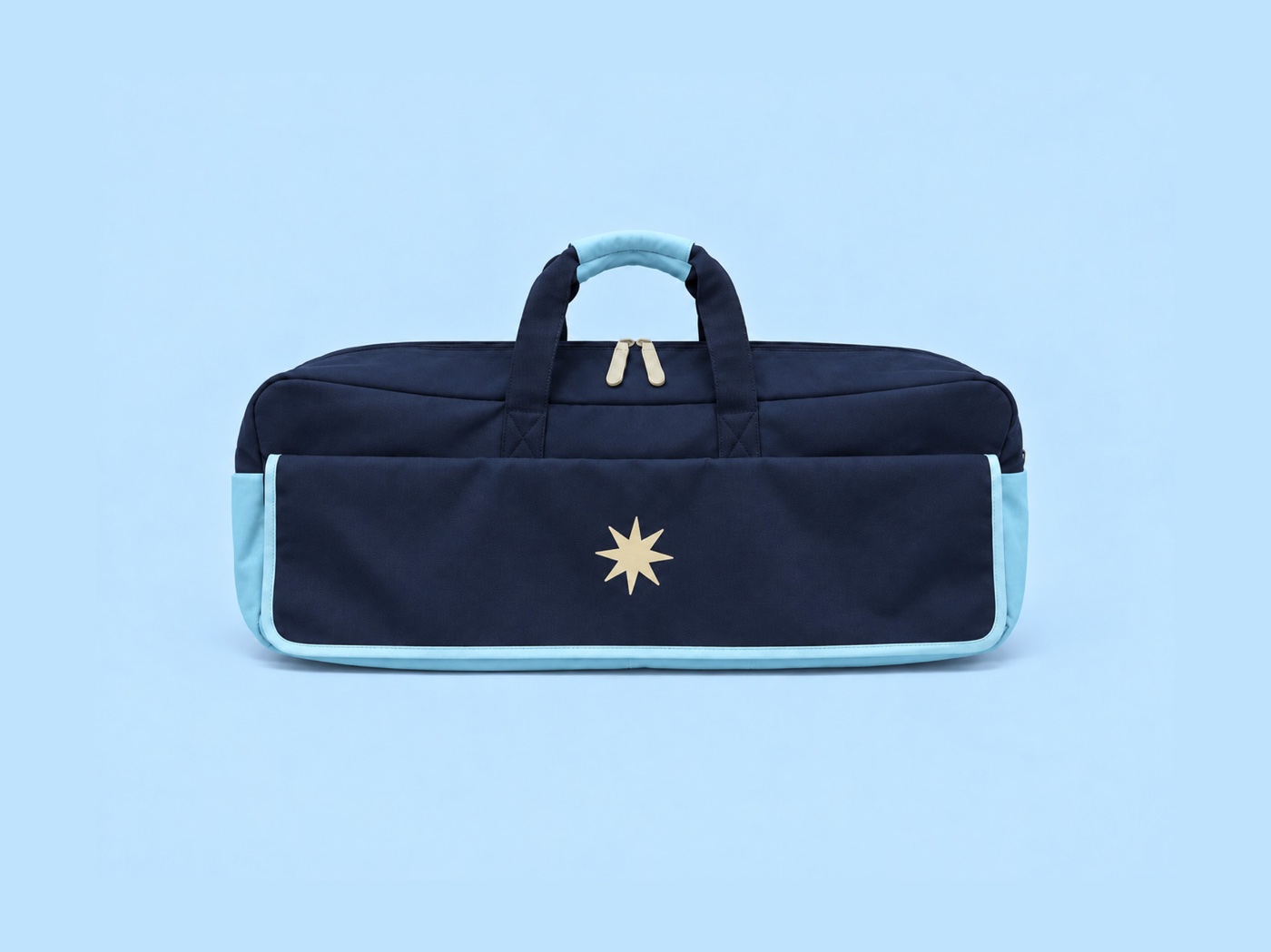 Mah Joy Mahjong Bag in Navy, front pocket with star