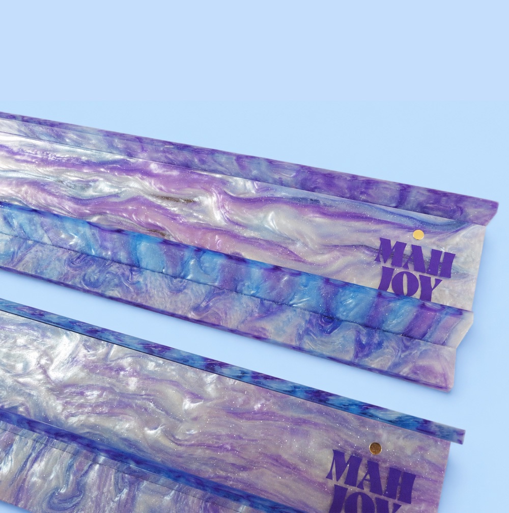 Mah Joy Lilac acrylic racks (detail)